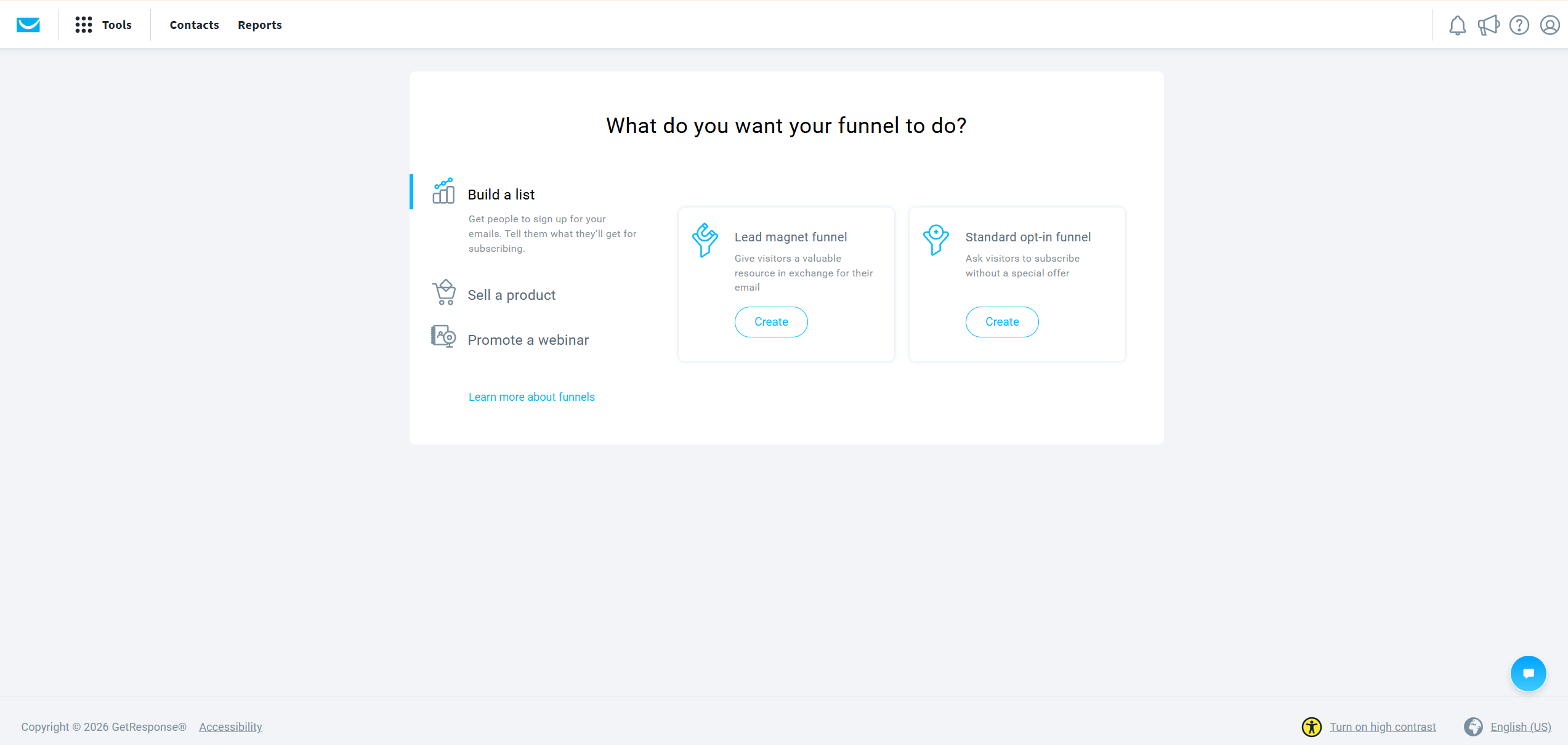 how to build an email funnel with getresponse conversion funnel menu