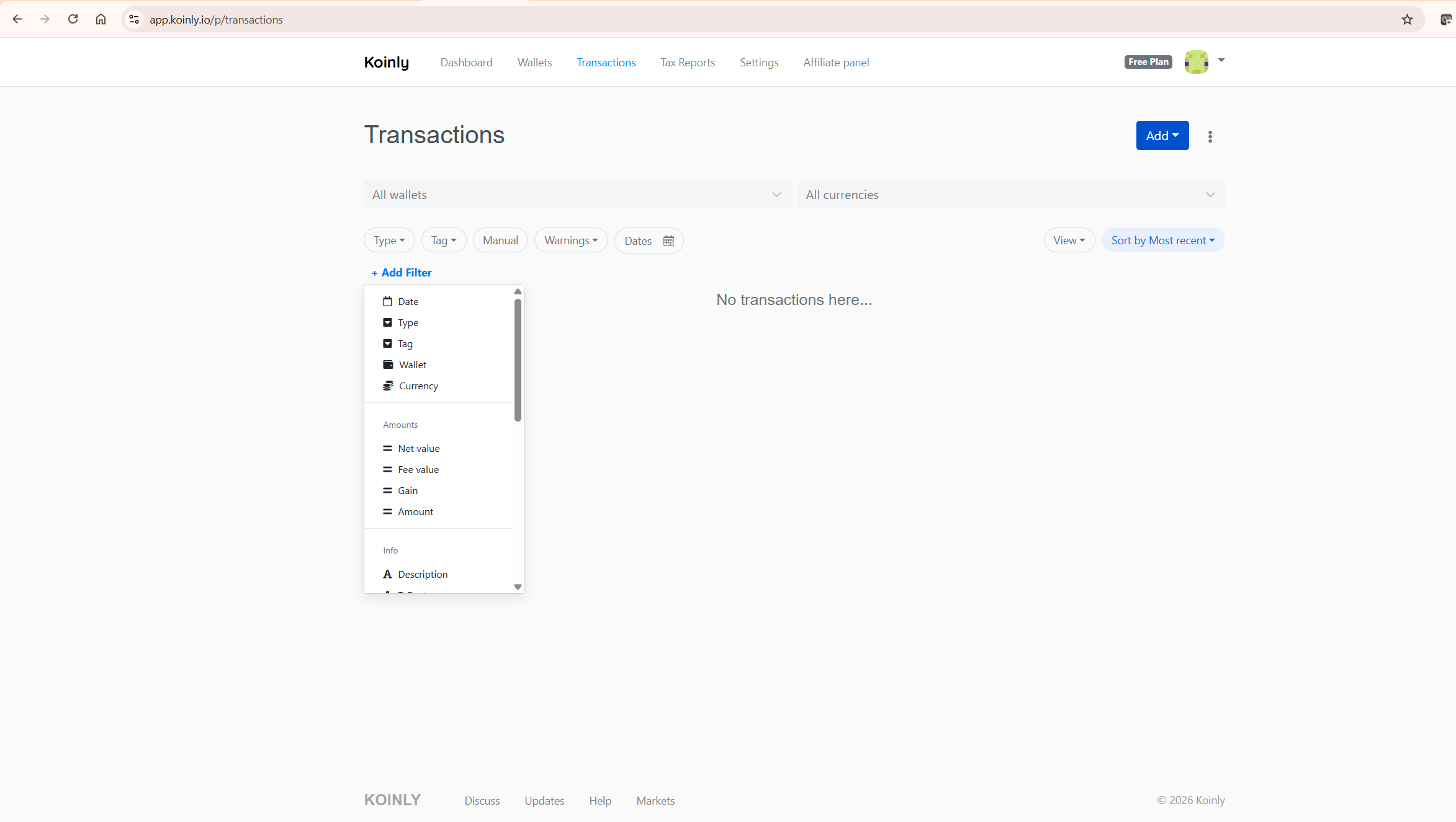 koinly showing wrong gains transactions filter audit