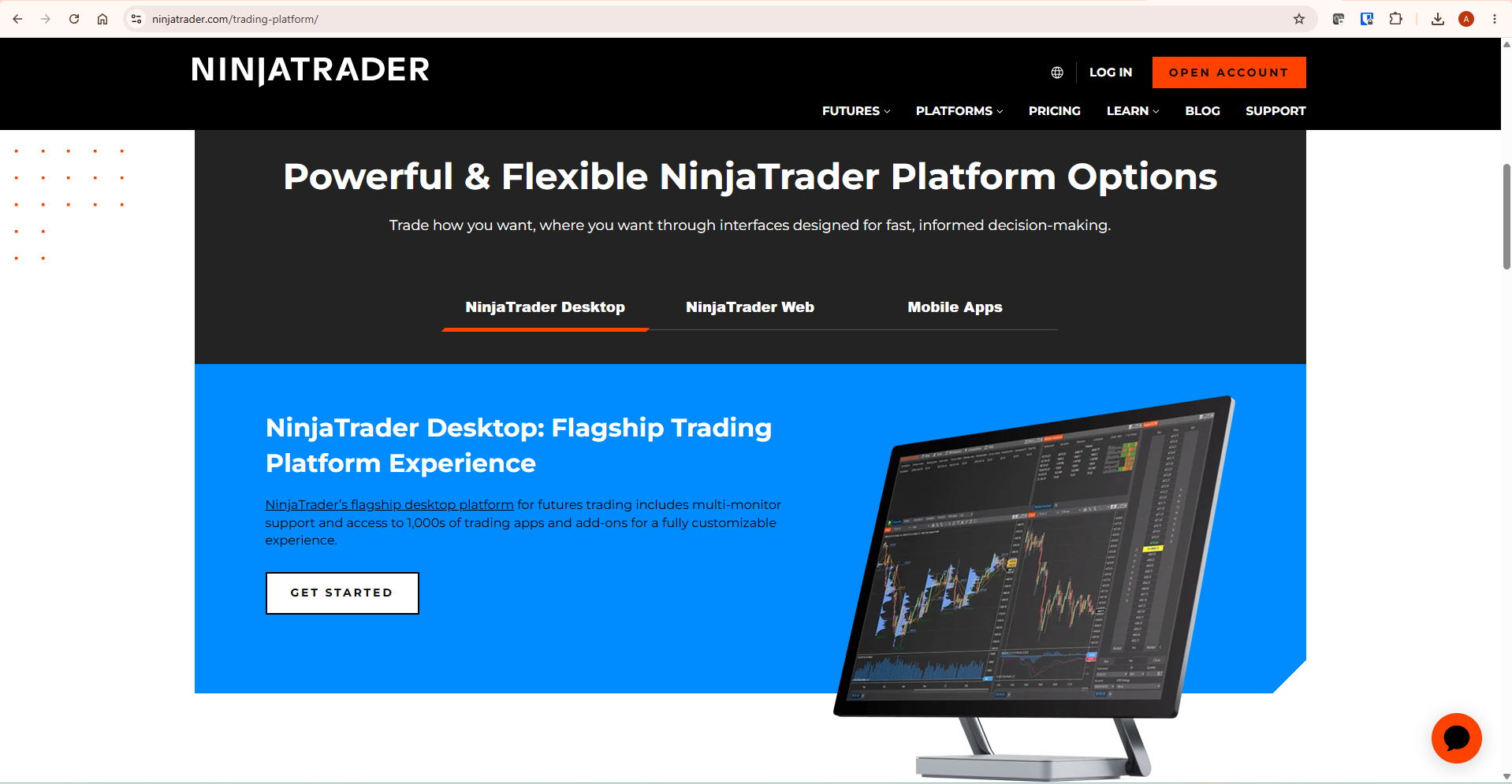 tradingview vs ninjatrader platform showing ninjatrader desktop interface with multiple chart panels and order flow tools