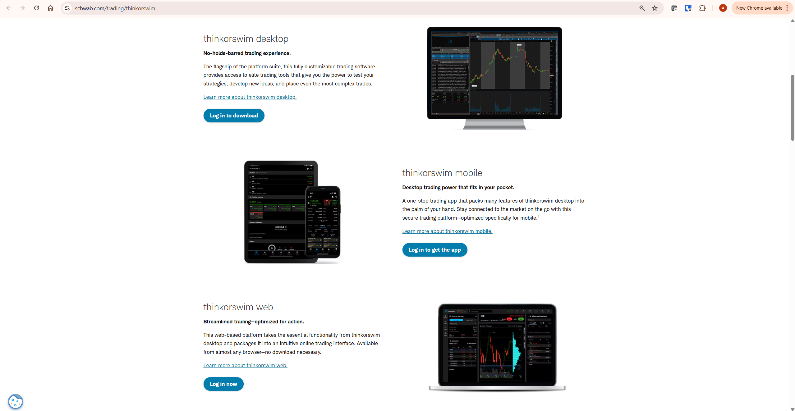 tradingview vs thinkorswim platform showing thinkorswim desktop web and mobile interfaces on charles schwab